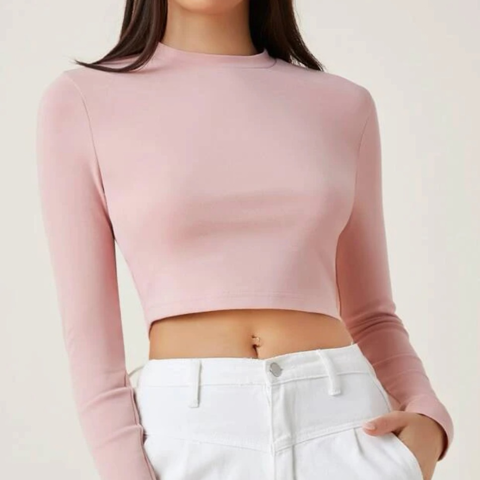 Cotton Solid Crop Tee